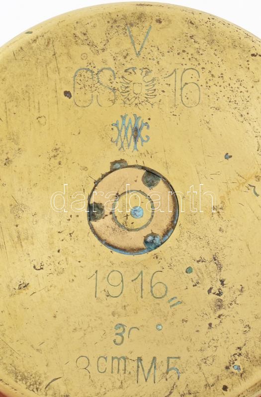 Lövegből készült gyufa tartó, jelzett, m: 10,5 cm - Image 3
