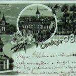 1899 (Vorläufer!) Óbecse, Stari Becej; Görög katolikus szerb és Római katolikus templomok, városháza, szabadságharc emléke, Lőkert. Kapható Löwy Lajosnál / churches, town hall, military monument. Art Nouveau, floral, litho