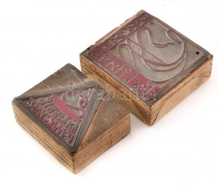 2 db ex libris nyomódúc 6x6 cm