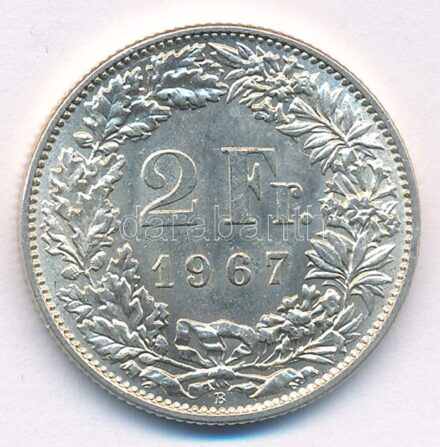 Svájc 1967. 2Fr Ag T:1-,2 Switzerland 1967. 2 Francs Ag C:AU,XF Krause KM#21