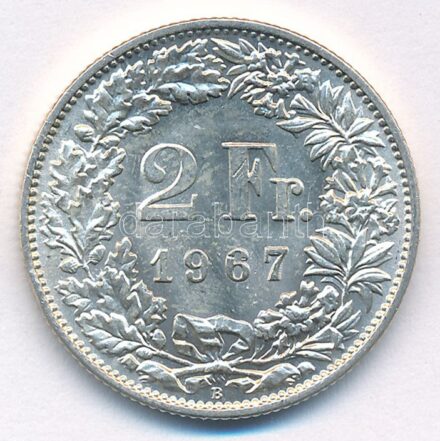 Svájc 1967. 2Fr Ag T:1- Switzerland 1967. 2 Francs Ag C:AU Krause KM#21