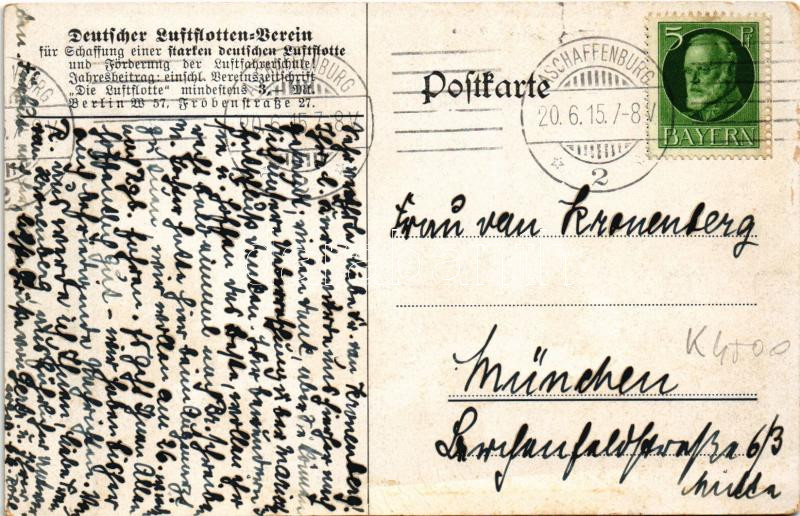 1915 Abfahrt deutscher Flieger zur Geländeanfklärung. Deutscher Luftflotten Verein / Első világháborús német katonai repülő / WWI German military aircraft - Image 2