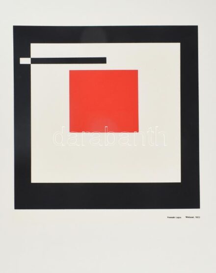 Kassák Lajos: Metszet, 1923. Szitanyomat, papír. Készítette 1979-ben 130 példányban a Pesti Műhely: Bak Imre, Fajó János és Nádler István. Összeáll. Fajó János. 39x39 cm