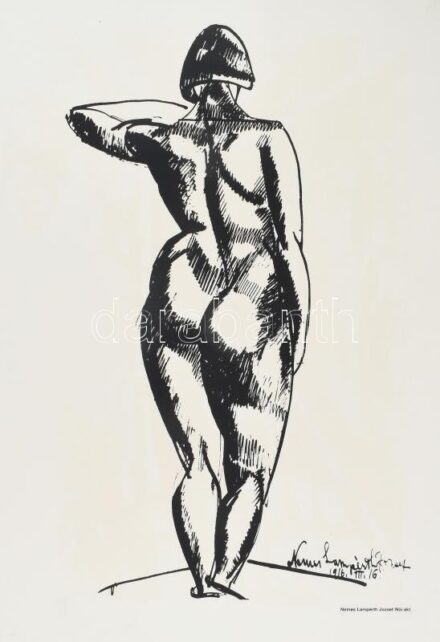 Nemes Lampérth József: Női akt. Szitanyomat, papír. Készítette 1979-ben 130 példányban a Pesti Műhely: Bak Imre, Fajó János és Nádler István. Összeáll. Fajó János. Lapméret: 66x50,5 cm