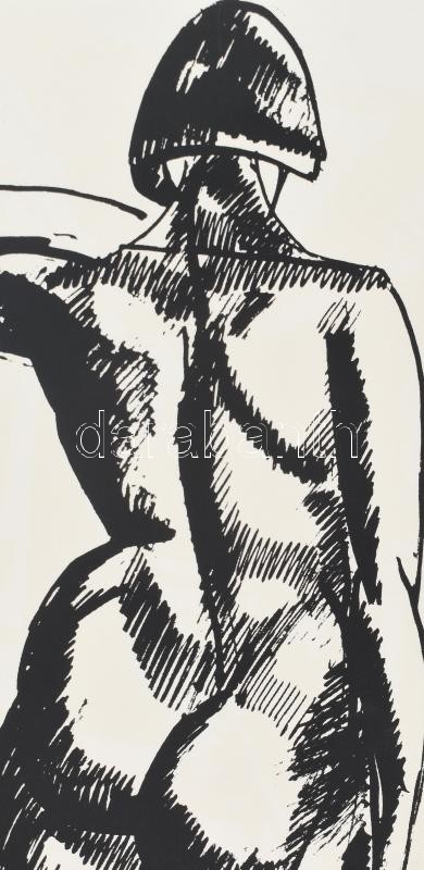 Nemes Lampérth József: Női akt. Szitanyomat, papír. Készítette 1979-ben 130 példányban a Pesti Műhely: Bak Imre, Fajó János és Nádler István. Összeáll. Fajó János. Lapméret: 66x50,5 cm - Image 2