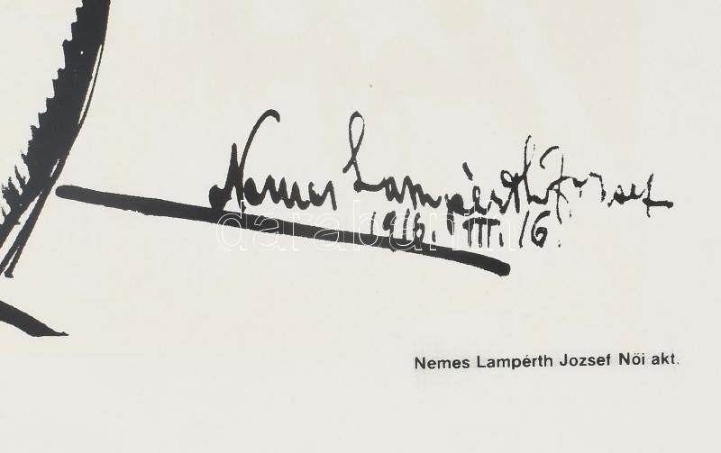 Nemes Lampérth József: Női akt. Szitanyomat, papír. Készítette 1979-ben 130 példányban a Pesti Műhely: Bak Imre, Fajó János és Nádler István. Összeáll. Fajó János. Lapméret: 66x50,5 cm - Image 3