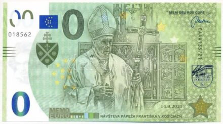 2021. 0E szuvenír bankjegy 'A kassai Szent Erzsébet-székesegyház' T:I Slovakia 2021. 0 Euro souvenir banknote 'The St. Elizabeth Cathedral in Kosice' C:UNC