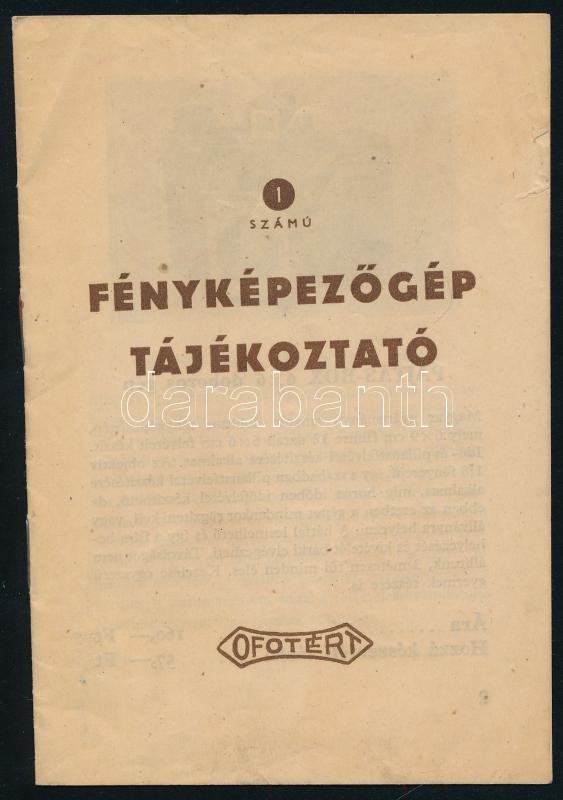 cca 1970 Ofotért árjegyzék, fekete-fehér képekkel illusztrált, kissé viseltes borítóval + 1. sz. fényképezőgép tájékoztató - Image 2