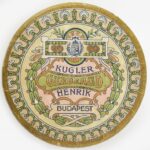 cca 1910 Kugler Henrik Gerbeaud bonbonos doboz, alumínium, papír borítással, szecessziós, szép állapotban, d: 7,5 cm - Image 2