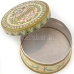 cca 1910 Kugler Henrik Gerbeaud bonbonos doboz, alumínium, papír borítással, szecessziós, szép állapotban, d: 7,5 cm - Image 3