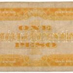 Fülöp-szigetek 1936. 1P 'D 16763772 D' piros pecséttel T:III,III- Philippines 1936. 1 Peso 'D 16763772 D' with red seal C:F,VG Krause P#81a - Image 2