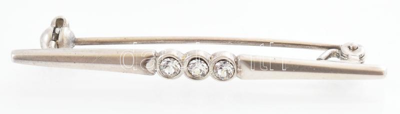 Ezüst(Ag) bross, jelzett, h: 4,5 cm, bruttó: 2,6 g