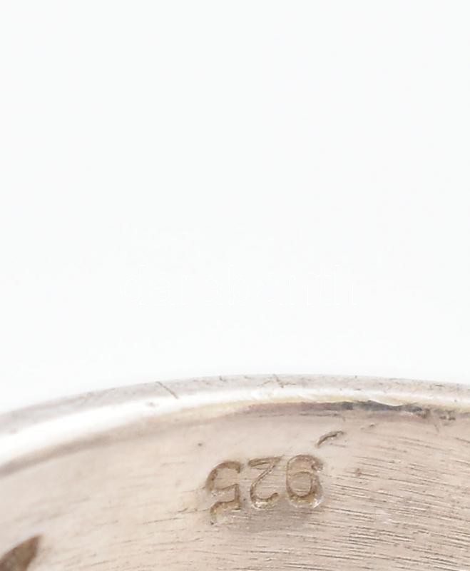Ezüst(Ag) gyűrű, 5 db, jelzéssel és jelzés nélkül, egyik kőhiánnyal, bruttó: 21 g - Image 2