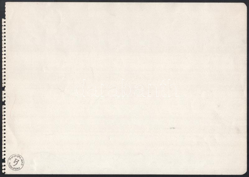 Haranghy Jenő (1894-1951), 2 db rajz: Táncoló lányok és kikötő hajókkal. Vöröskréta, ceruza ill. ceruza, papír, jelzés nélkül, hátoldalán hagyatéki bélyegzővel, 28,5x22 és 24x34 cm - Image 4