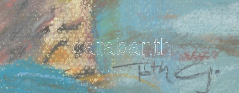 Tóth Gábor (?-): Női akt. Pasztell, papír, jelzett, paszpartuban, 29×32 cm - Image 2