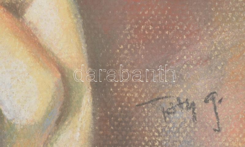 Tóth Gábor (?-): Női ülő akt. Pasztell, papír, jelzett, paszpartuban, 29×32 cm - Image 2