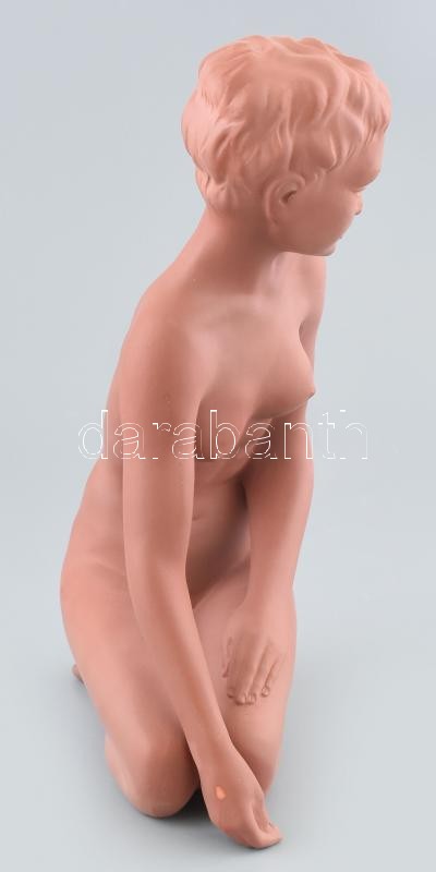 Gmundner Keramik Austria: Női akt. Terrakotta, jelzett, mázlepattanásokkal, m: 29 cm - Image 2