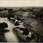 1929 Celldömölk, Fő tér, Bensdorp Caco reklám a falon, Hangya, dohány áruda, Róth Mór, Molnár és Kellen Sándor üzlete. Weinstock E. 335. + 'CELLDÖMÖLK P.U.'