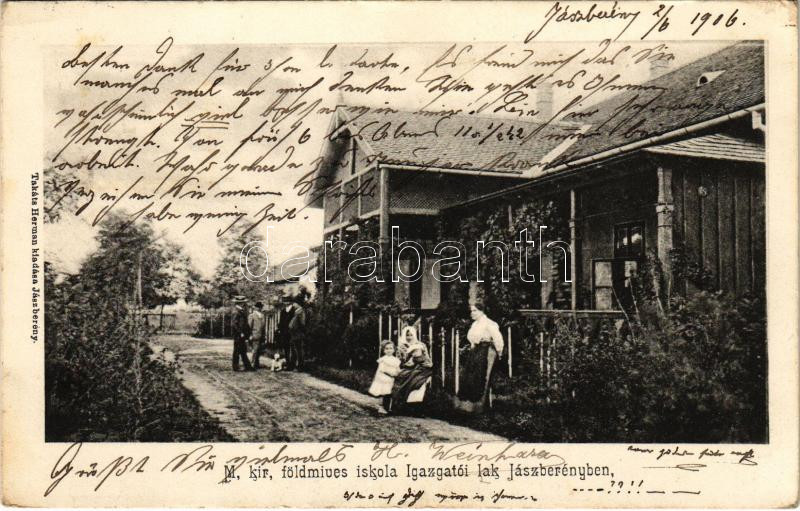 1906 Jászberény, M. kir. Földműves iskola, igazgatói lak. Takáts Herman kiadása