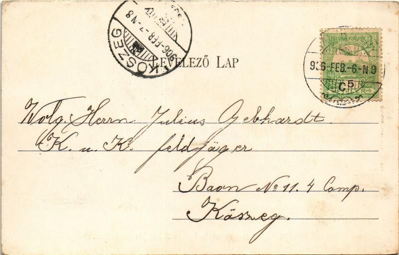 1906 Jászberény, M. kir. Földműves iskola, igazgatói lak. Takáts Herman kiadása - Image 2