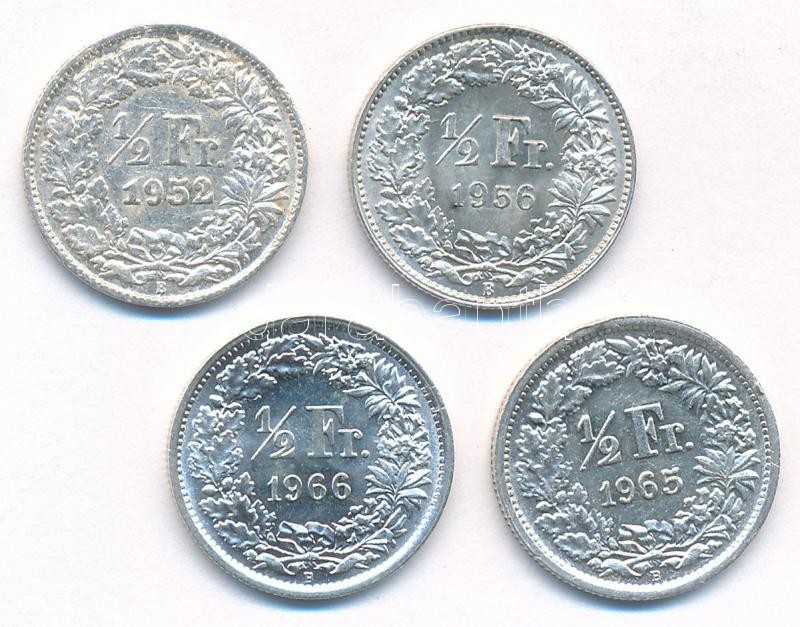Svájc 1952-1966. 1/2Fr Ag (4xklf) T:1--2- patina Switzerland 1952-1966. 1/2 Franc Ag (4xdiff) C:AU-VF patina Krause KM#23