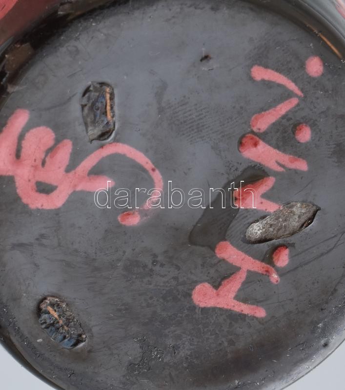 Hódmezővásárhelyi vázapár, egyik sérült, jelzett, m: 14-14,5 cm - Image 2