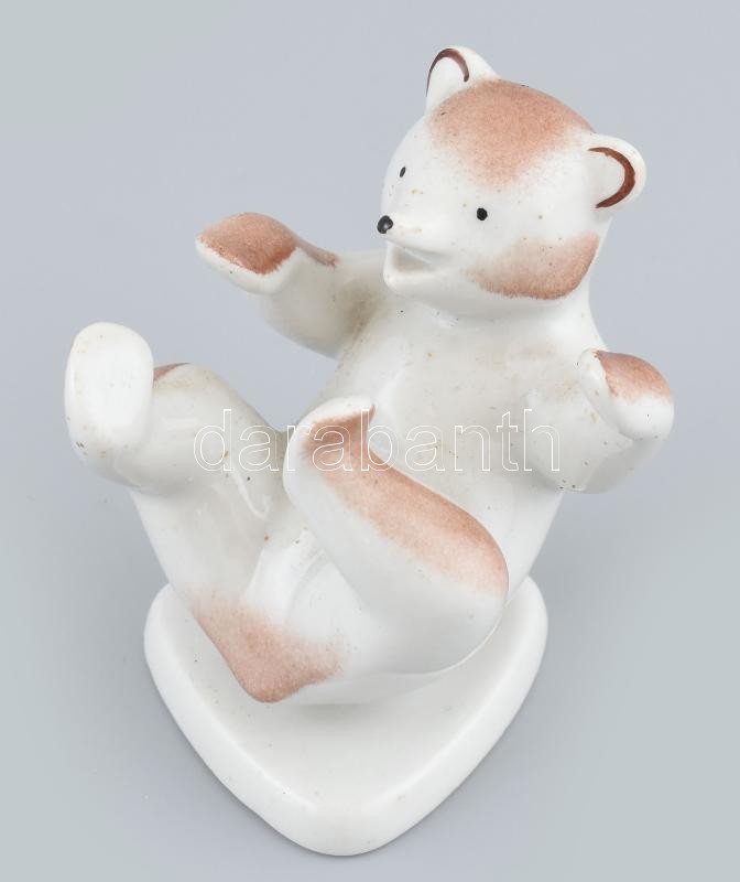 Drasche porcelán medve, kézzel festett, jelzett, hibátlan, m: 7 cm