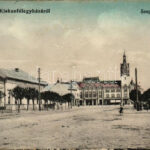 Kiskunfélegyháza, Szegedi utca, gyógyszertár, üzletek. Borbényi Gyula kiadása (EK)