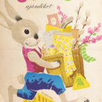 Húsvétra ajándékot az Állami Áruházból. Plakát, cca 1960. Mohrluder Vilmos grafikája. Hajtásnyomokkal. 50x70 cm
