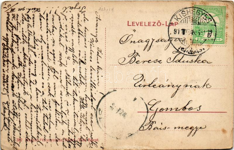 1911 Kishegyes, Mali Idos; Községháza, községi vendéglő, római katolikus templom / town hall, restaurant, church (EK) - Image 2