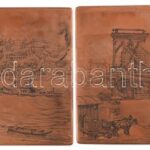 Baranszky Emil (1877-1941): Lánchíd és a Budai vár. Réz nyomódúc. Szép állapotban. 23x30 cm