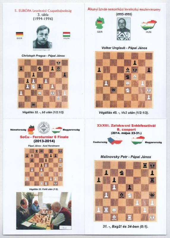 10 db MODERN használatlan sakk motívumlap kíváló minőségben Pápai János gyűjteményéből / 10 modern unused Chess motive postcards in excellent condition from János Pápai's collection - Image 2