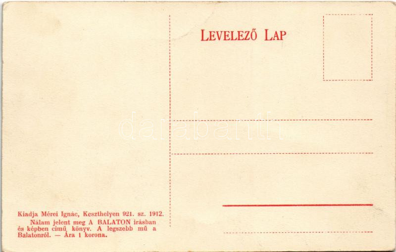 Keszthely, Balaton, csónakázók. Mérei Ignác 921. 1912. - Image 2