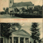 1911 Domony, templom, Both Menyhért kastélya (kis lyukak / small pinholes)