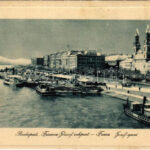 1913 Budapest V. Ferenc József rakpart (ma Belgrád rakpart) télen (EK)