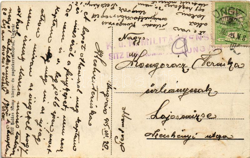 1915 Ungvár, Uzshorod, Uzhorod; vár, fatelep. Balázs Soma kiadása / castle, lumber yard (EK) - Image 2