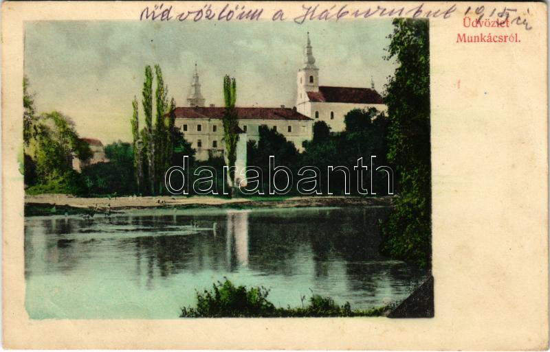 1915 Munkács, Mukacheve, Mukacevo; folyópart. Grünstein Mór kiadása / riverside (EK)