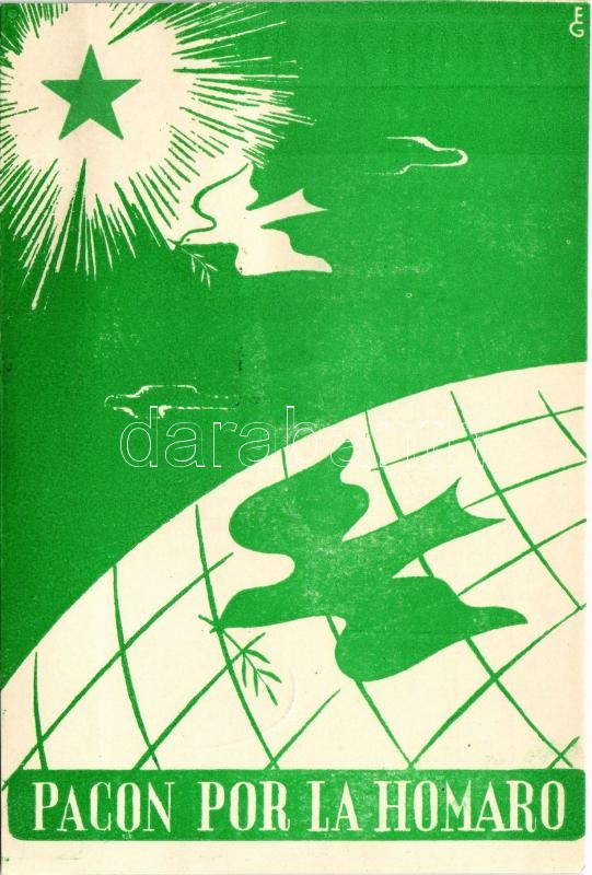 Pacon por la Homaro / Esperanto peace propaganda + 'Esperanto Lingvo Internacia 1887-1957 Budapest' So. Stpl. (EK)