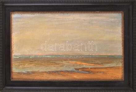 Kerekes József (1892-1938): Balaton. Olaj, karton, jelezve jobbra lent, fakeretben, 29×49 cm