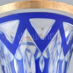 1880 körül, Biedermeier díszpohár, többrétegű hámozott üveg, korának megfelelő kopásokkal, szájpereme aranyozott, kopott, m: 13 cm - Image 2