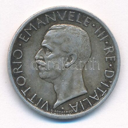 Olaszország 1927R 5L Ag 'III. Viktor Emánuel' T:2,2- patina Italy 1927R 5 Lire Ag 'Vittorio Emanuele III' C:XF,VF patina Krause KM#67.1