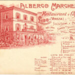 Venezia, Venice; Albergo Margherita con Restaurant e Caffé A. Zorzi / hotel, restaurant and cafe advertisement. Art Nouveau