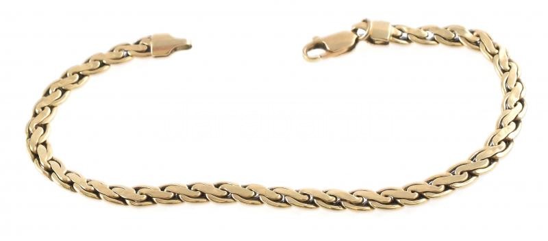 Arany (Au) 14K fonott karkötő,jelzett, h: 21 cm, nettó: 6,4 g