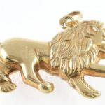 Arany (Au) 14K oroszlán függő, jelzett, 2,2×1,6 cm, nettó: 1 g - Image 2