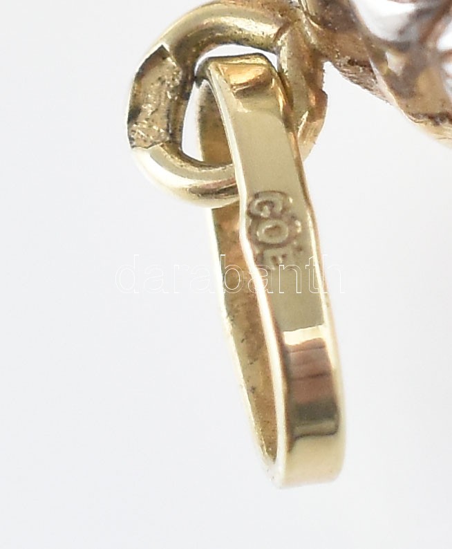 Arany (Au) 14K oroszlán függő, jelzett, 2,2×1,6 cm, nettó: 1 g - Image 3