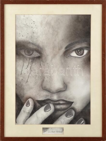 Olvashatatlan jelzéssel: Distant memory. Ceruza, lavírozott tus, papír. Üvegezett fakeretben. 40x27,5 cm