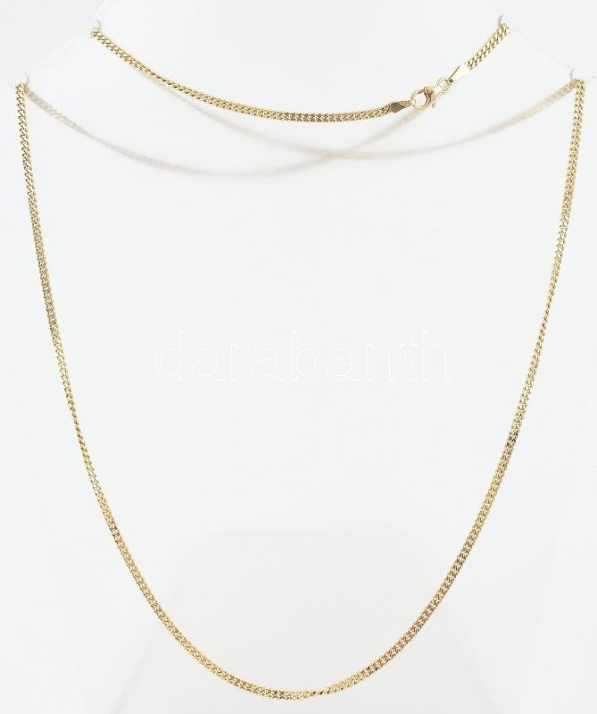 Arany (Au) 14K lapos pancer nyaklánc, jelzett, h: 70 cm, nettó: 11,6 g