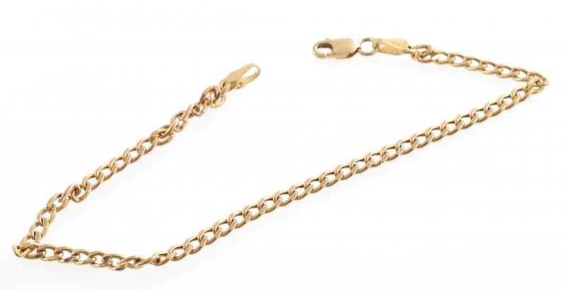 Arany (Au) 14K lapos pancer karkötő, jelzett, h: 19 cm, nettó: 1,9 g