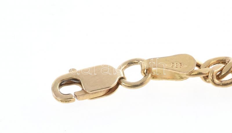 Arany (Au) 14K lapos pancer karkötő, jelzett, h: 19 cm, nettó: 1,9 g - Image 3