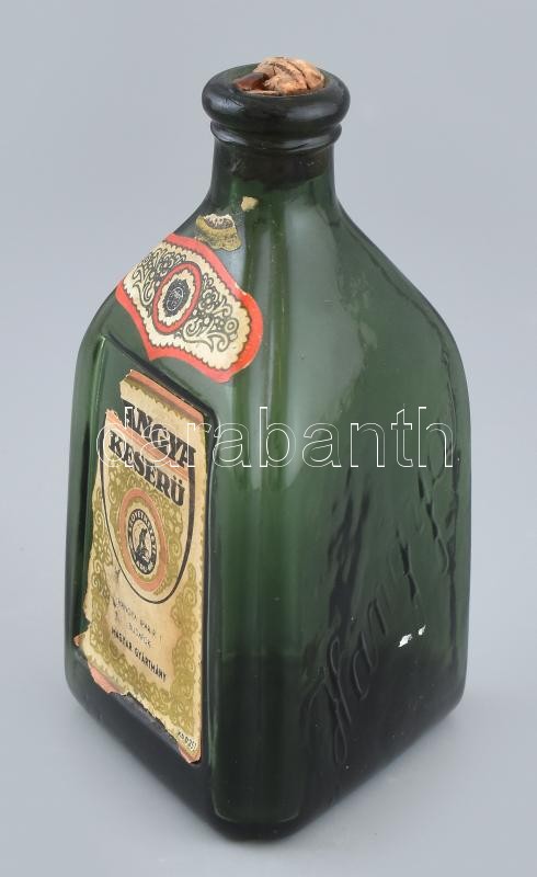 Hangya Keserű gyomorerősítő likőrös üveg, sérült címke. cca. 0,25 l, m: 14 cm - Image 2